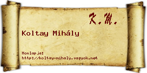 Koltay Mihály névjegykártya